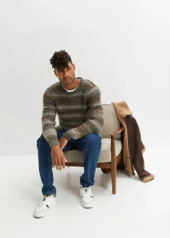 Clearance Grobstrick-Pullover in Querstreifen Herren Große Größen|Pullover & Strickjacken
