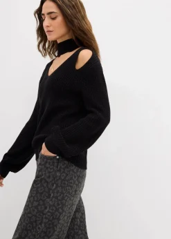 Best Grobstrick-Pullover mit Cut-Outs Damen Strickmode|Pullover & Strickjacken