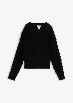 Damen bonprix Bekleidung·Umstandsmode|Bekleidung·Jeans|Grobstrick-Pullover mit Fransen