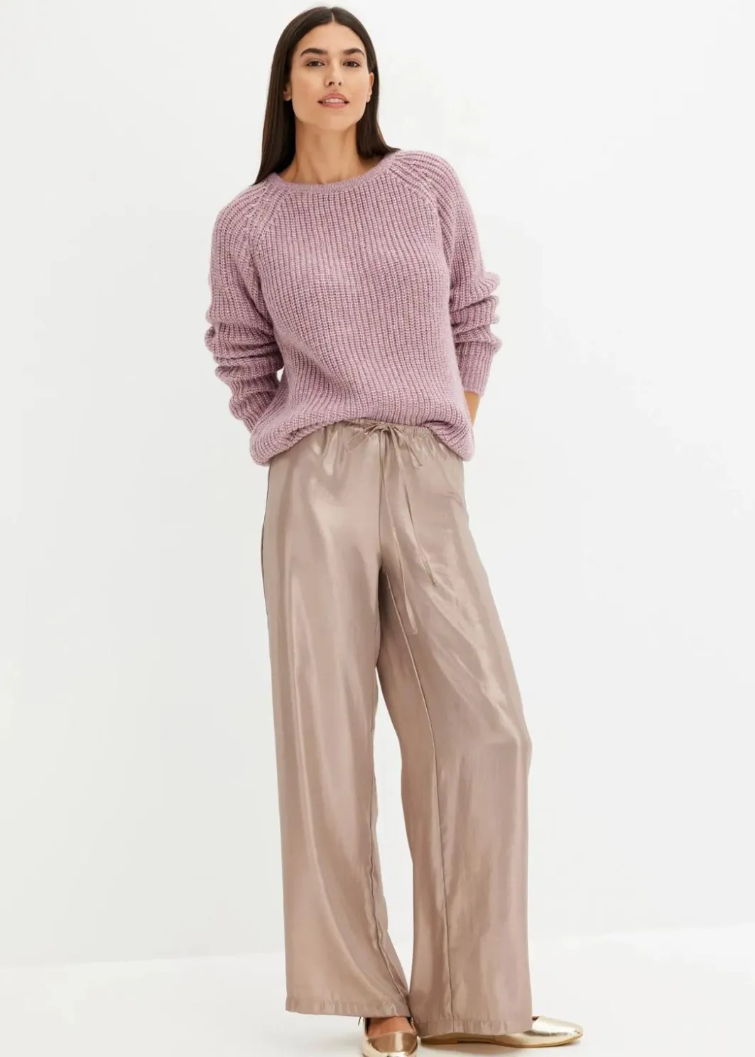 Damen bonprix Bekleidung·Umstandsmode|Bekleidung·Jeans|Grobstrickpullover mit Glanzgarn