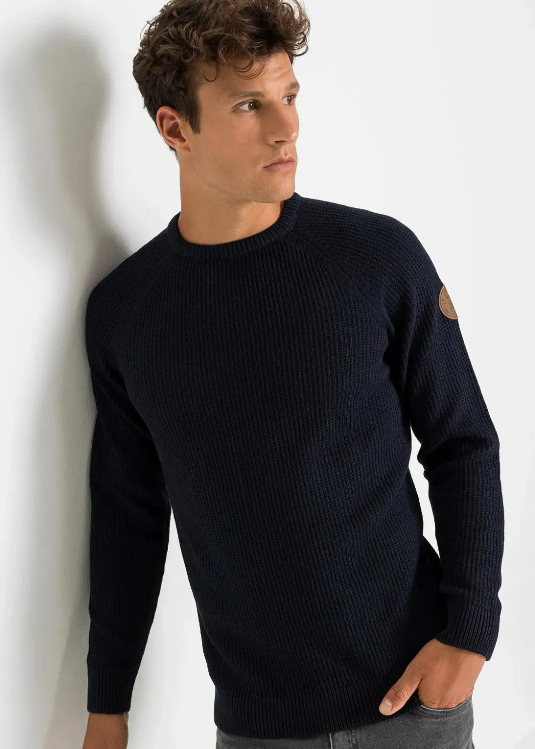 Grobstrick-Pullover mit recycelter Baumwolle Herren Große Größen|Pullover & Strickjacken