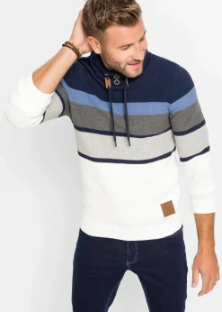 New Grobstrickpullover mit Schlauchkragen aus reiner Baumwolle Herren Große Größen|Pullover & Strickjacken