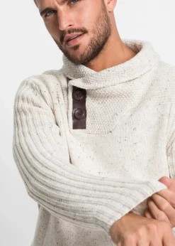 Discount Grobstrick-Pullover mit Schalkragen Herren Große Größen|Pullover & Strickjacken