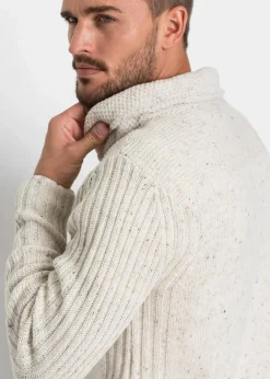 Discount Grobstrick-Pullover mit Schalkragen Herren Große Größen|Pullover & Strickjacken