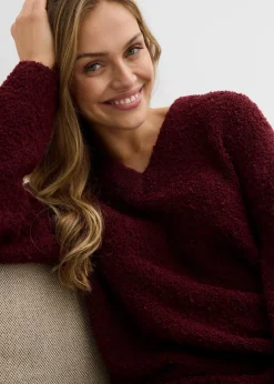 Damen bonprix Bekleidung·Umstandsmode|Strickmode|Grobstrick-Pullover mit V-Ausschnitt