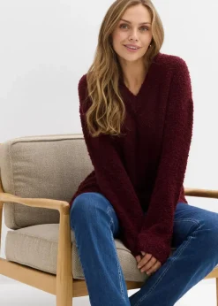 Damen bonprix Bekleidung·Umstandsmode|Strickmode|Grobstrick-Pullover mit V-Ausschnitt