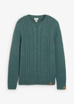 Sale Grobstrick-Pullover mit Zopfmuster Herren Große Größen|Pullover & Strickjacken