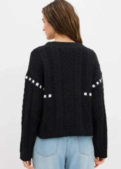 Damen bonprix Bekleidung·Umstandsmode|Bekleidung·Jeans|Grobstrick-Pullover mit Zopfmuster