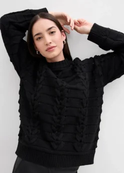Damen bonprix Bekleidung·Umstandsmode|Strickmode|Grobstrick-Pullover mit Zopfmuster