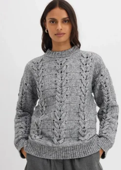 Damen bonprix Bekleidung·Umstandsmode|Strickmode|Grobstrick-Pullover mit Zopfmuster