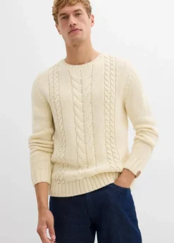 Hot Grobstrick-Pullover mit Zopfmuster Herren Pullover & Strickjacken|Große Größen