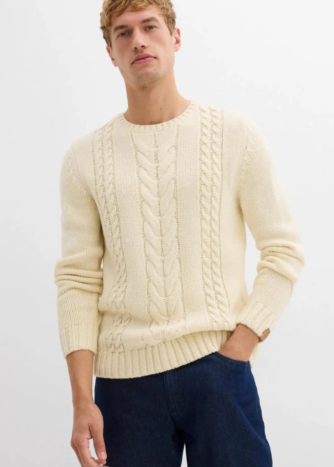 Hot Grobstrick-Pullover mit Zopfmuster Herren Pullover & Strickjacken|Große Größen