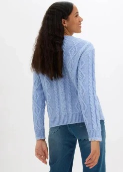 New Grobstrick-Pullover mit Zopfmuster Damen Strickmode|Pullover & Strickjacken