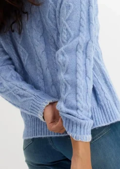 New Grobstrick-Pullover mit Zopfmuster Damen Strickmode|Pullover & Strickjacken