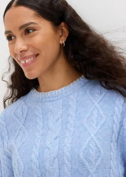 New Grobstrick-Pullover mit Zopfmuster Damen Strickmode|Pullover & Strickjacken