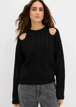 Damen bonprix Bekleidung·Umstandsmode|Strickmode|Grobstrick-Pullover mit Zopfmuster