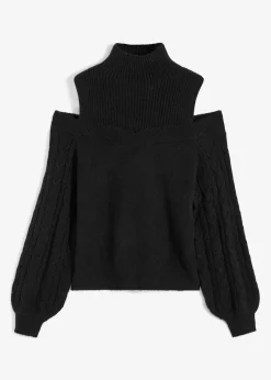 Damen bonprix Pullover & Strickjacken|Strickmode|Grobstrick-Pullover schulterfrei