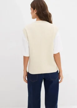Damen bonprix Bekleidung·Röcke|Bekleidung·Jeans|Grobstrick-Pullunder