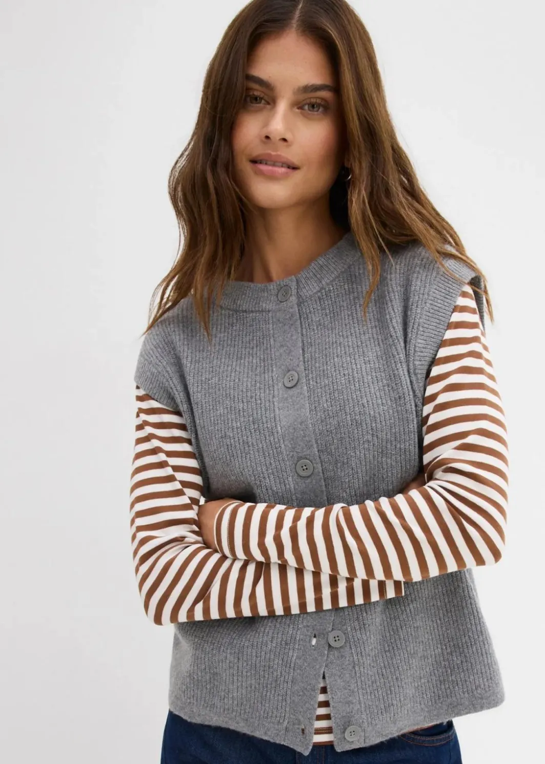 Damen bonprix Bekleidung·Röcke|Bekleidung·Jeans|Grobstrick-Pullunder