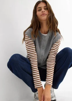Damen bonprix Bekleidung·Röcke|Bekleidung·Jeans|Grobstrick-Pullunder