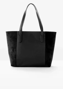 Damen bonprix Taschen|Großer Shopper im Materialmix