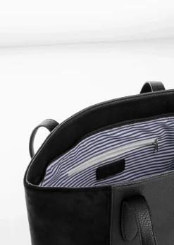 Damen bonprix Taschen|Großer Shopper im Materialmix