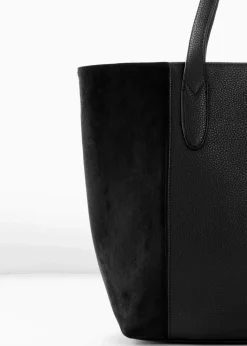 Damen bonprix Taschen|Großer Shopper im Materialmix