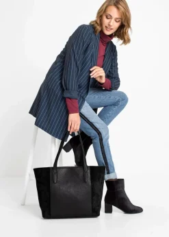 Damen bonprix Taschen|Großer Shopper im Materialmix
