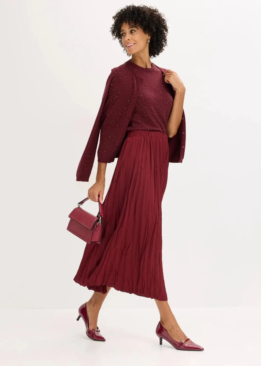 Damen bonprix Bekleidung·Umstandsmode|Strickmode|Halbarm Feinstrickpullover mit Glitzersteinchen