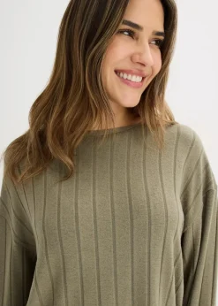 Outlet Hausanzug aus weicher Rippe Damen Wäsche·Homewear|Wäsche·Nachtwäsche