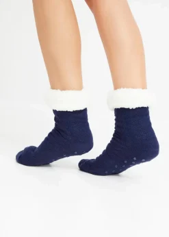 Outlet Haussocken mit Teddyfutter mit recyceltem Polyester (2er Pack) Damen Nachhaltigere Materialien|Socken & Strumpfhosen