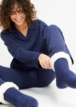 Outlet Haussocken mit Teddyfutter mit recyceltem Polyester (2er Pack) Damen Nachhaltigere Materialien|Socken & Strumpfhosen
