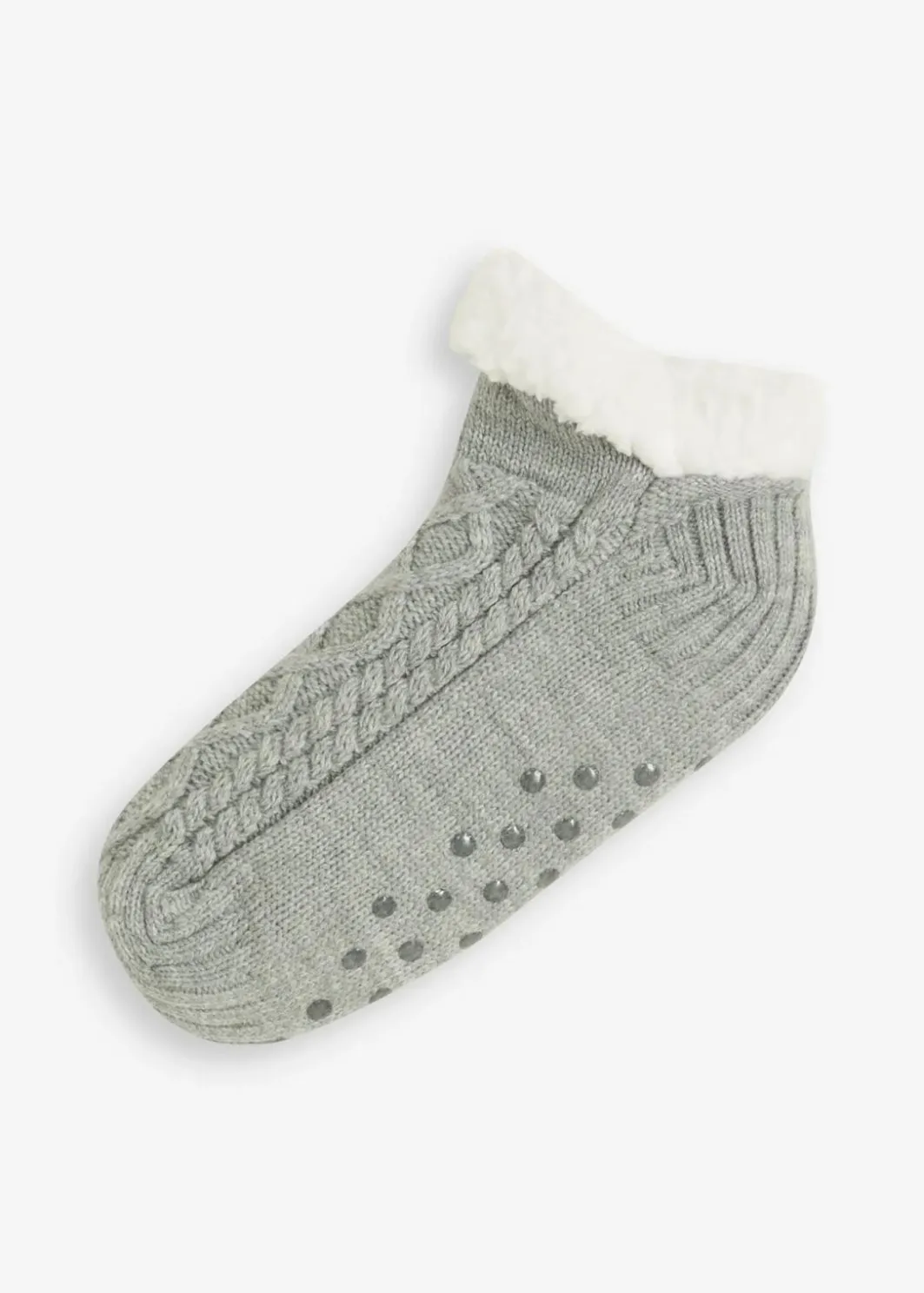 Discount Hausssocken mit Zopfmuster, Teddyfutter und Antirutschsohle Damen Homewear|Socken & Strumpfhosen