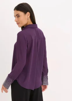New Hemdbluse mit Glitzersteinchen Damen Bekleidung·Jacken & Mäntel|Blusen & Tuniken