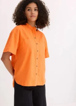 Damen bonprix Bekleidung·Jacken & Mäntel|Blusen & Tuniken|Hemdbluse aus feinem Viskose-Mix