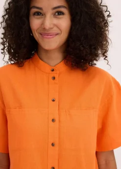 Damen bonprix Bekleidung·Jacken & Mäntel|Blusen & Tuniken|Hemdbluse aus feinem Viskose-Mix