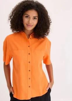 Damen bonprix Bekleidung·Jacken & Mäntel|Blusen & Tuniken|Hemdbluse aus feinem Viskose-Mix