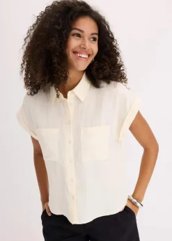 Hemdbluse aus fließendem Lyocell-Mix Damen Bekleidung·Jacken & Mäntel|Blusen & Tuniken