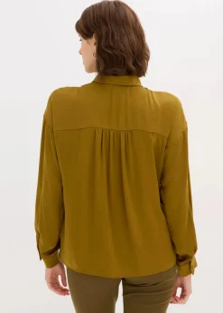 New Hemdbluse aus fließendem Satin Damen Blusen & Tuniken|Bekleidung·Jacken & Mäntel