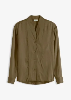 Damen bonprix Bekleidung·Jacken & Mäntel|Blusen & Tuniken|Hemdbluse aus fließendem Satin