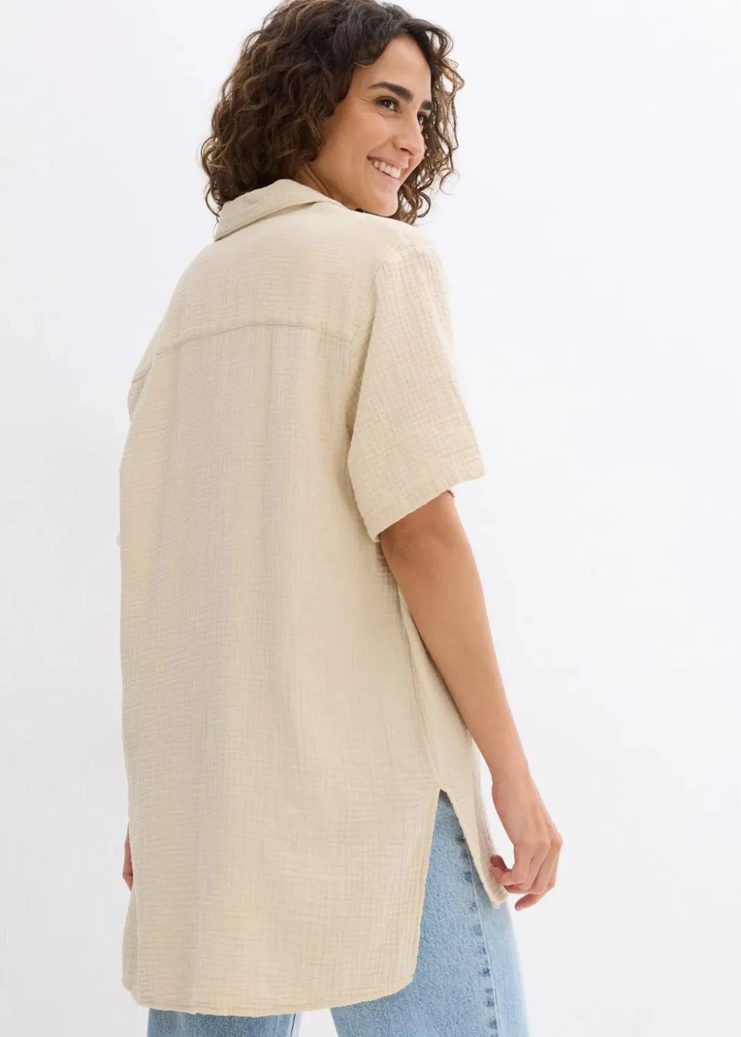 Hot Hemdbluse aus Musselin Damen Nachhaltigere Materialien|Blusen & Tuniken