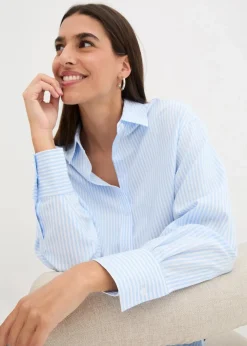 Damen bonprix Bekleidung·Jacken & Mäntel|Blusen & Tuniken|Hemdbluse aus reiner Baumwolle