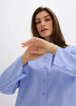 Damen bonprix Bekleidung·Jacken & Mäntel|Blusen & Tuniken|Hemdbluse aus reiner Baumwolle