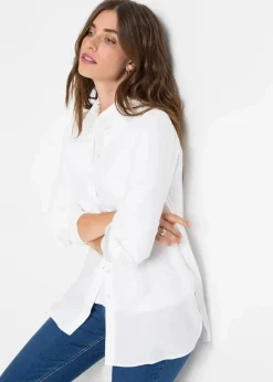 Damen bonprix Blusen & Tuniken|Nachhaltigere Materialien|Hemdbluse aus softer Viskose