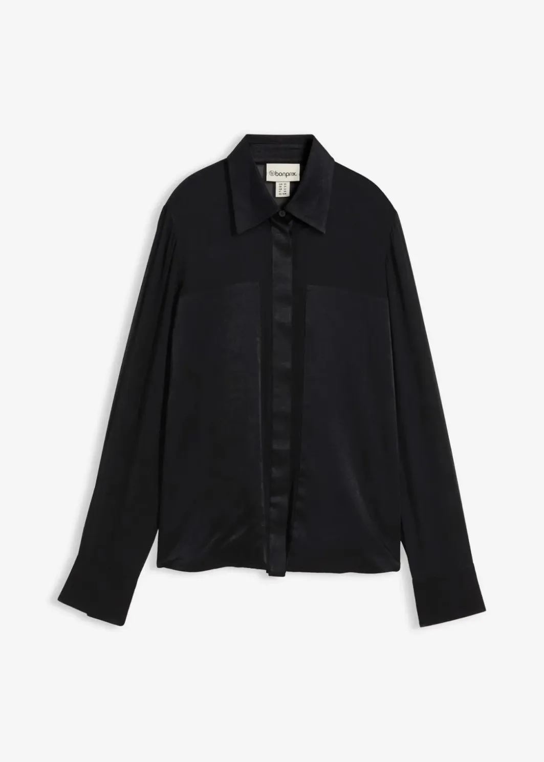 Clearance Hemdbluse mit Satineinsatz Damen Blusen & Tuniken|Bekleidung·Jacken & Mäntel