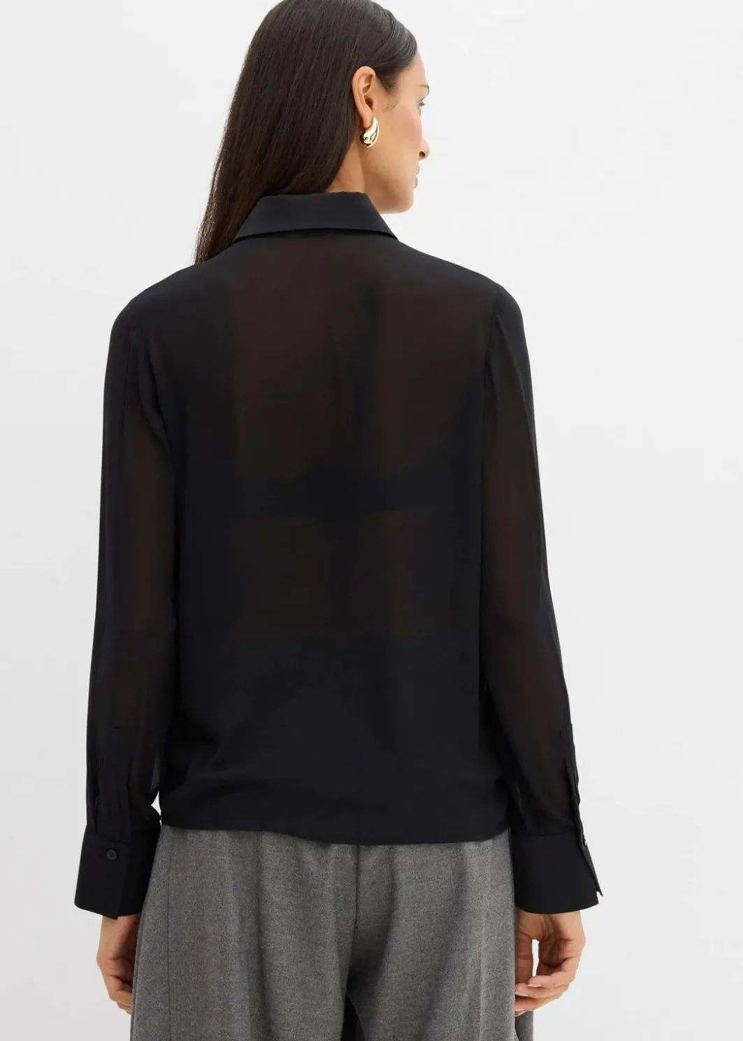 Clearance Hemdbluse mit Satineinsatz Damen Blusen & Tuniken|Bekleidung·Jacken & Mäntel