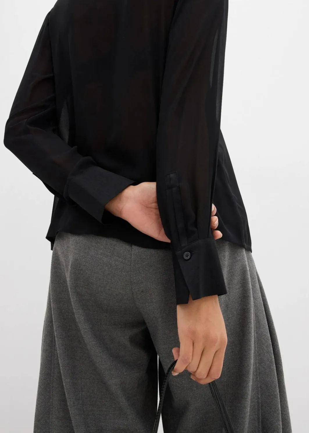 Clearance Hemdbluse mit Satineinsatz Damen Blusen & Tuniken|Bekleidung·Jacken & Mäntel