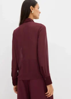 Damen bonprix Bekleidung·Jacken & Mäntel|Blusen & Tuniken|Hemdbluse mit Satineinsatz