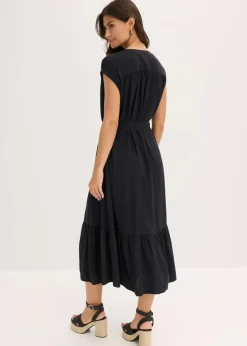 Clearance Hemdblusenkleid aus fließender Viscose Damen Bekleidung·Pullover & Strickjacken|Kleider