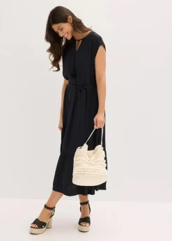 Clearance Hemdblusenkleid aus fließender Viscose Damen Bekleidung·Pullover & Strickjacken|Kleider